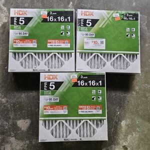 Lot Of 3 Home Air Filters 3-Pack - White 16x16x1 (9 Total)